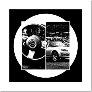 Mazda Miata MX-5 NC Black 'N White 5 (Black Version) Posters and Art